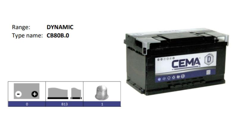 Batería de Coche 80Ah  Cema Dynamic +Dcha. - AG baterías