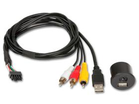 Alpine KCU-1A - Cable De Prolongación Con Base De Conexión Usb Y Aux In,