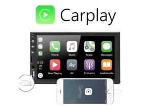 Lycka LKDDCA - Unidad Doble Din Bluetooth Carplay, Android Auto.