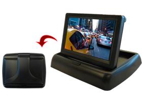 CORVY in-car electronics MS-435P - Monitor de 4,3" plegable con dos entradas de vídeo por RCA.