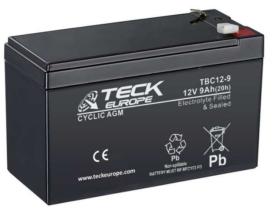 Teck europe TBC12-9 - Batería de Vehículos Especiales 9Ah  CYCLIC AGM + Izq.