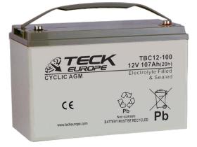 Teck europe TBC12-100 - Bateria 107 Ah. Cyclic Agm