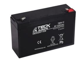 Teck europe TBE6-12 - Bateria 12 Ah. Emergency Agm