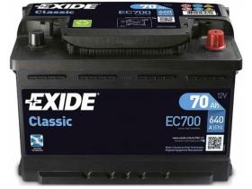 Exide EC700 - Batería Exide 70 Ah. EC700. 640A. Gama Classic + derecha.