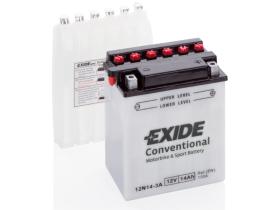 Exide 12N143A - Batería Exide 12N14-3A Moto 12V Conventional. 12V - 14Ah/130