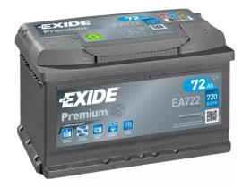 Exide EA722 - Batería Exide EA722 Premium. 12V - 72Ah/720A (EN) Caja LB3