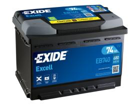 Exide EB740 - Batería Exide EB740 Excell. 12V - 74Ah/680A (EN) Caja L3