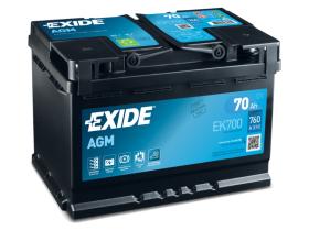 Exide EK700 - Batería Exide EK700 Agm. Tecnología AGM. 12V - 70Ah/760A